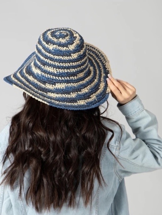 NWT Anthropologie San Diego Hat Company Blue  Space Dye Floppy Sun Hat main image 6